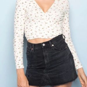 brandy melville wrapped floral top